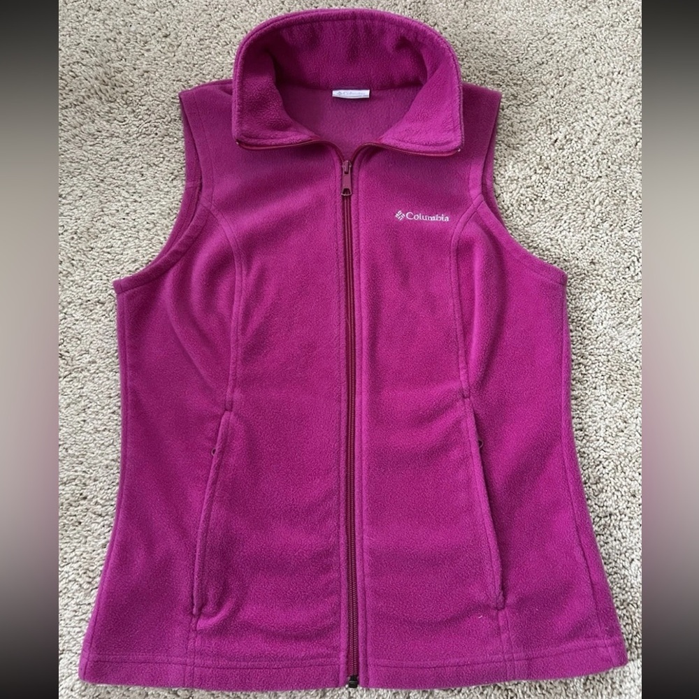 Columbia Fuchsia Pink Fleece Vest Small